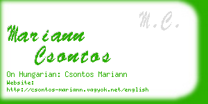 mariann csontos business card